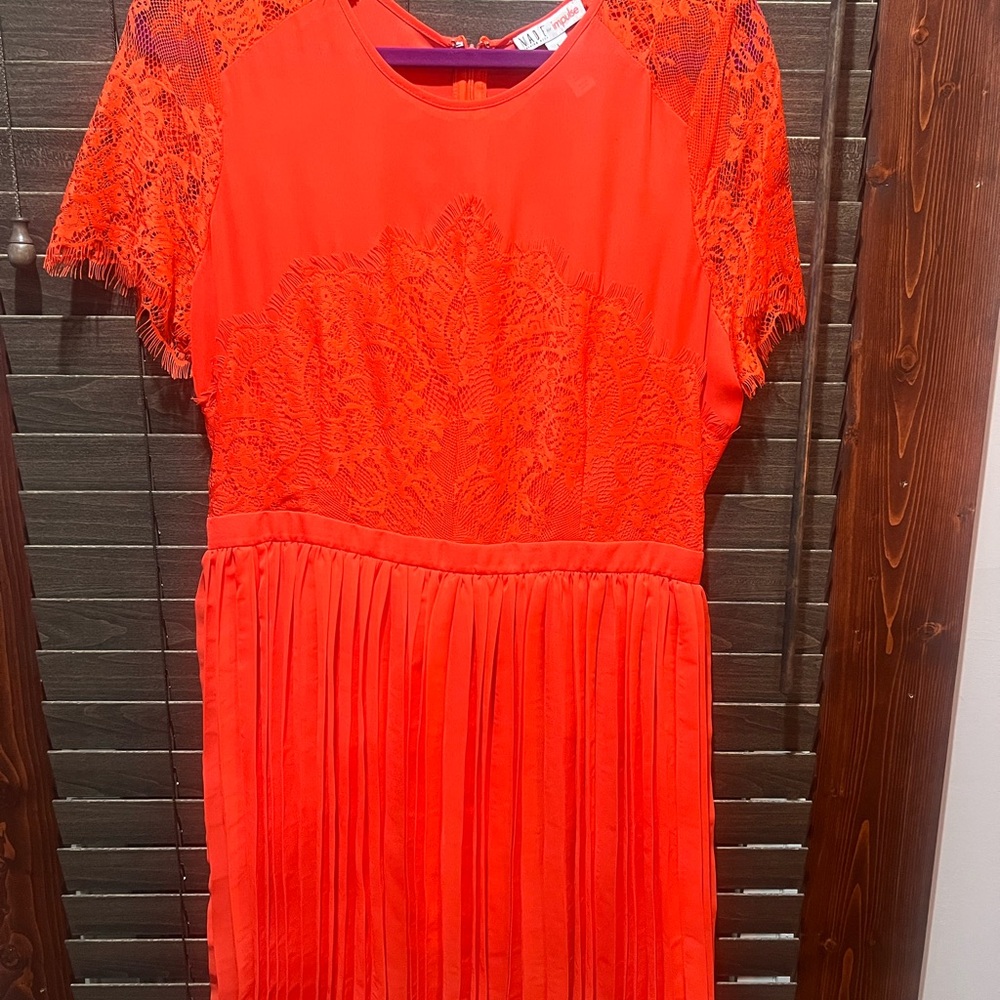 Elegant Lace Dress in Vibrant Orange